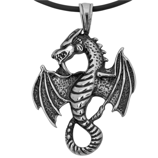 Stainless Steel Dragon Pendant - version 1
