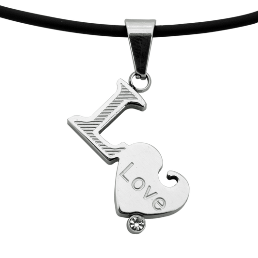 Stainless Steel Love Text Pendant