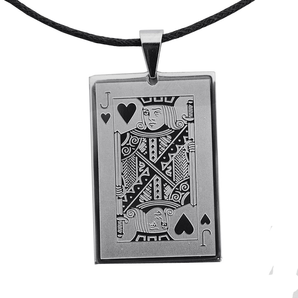 Stainless Steel Jack Card Pendant