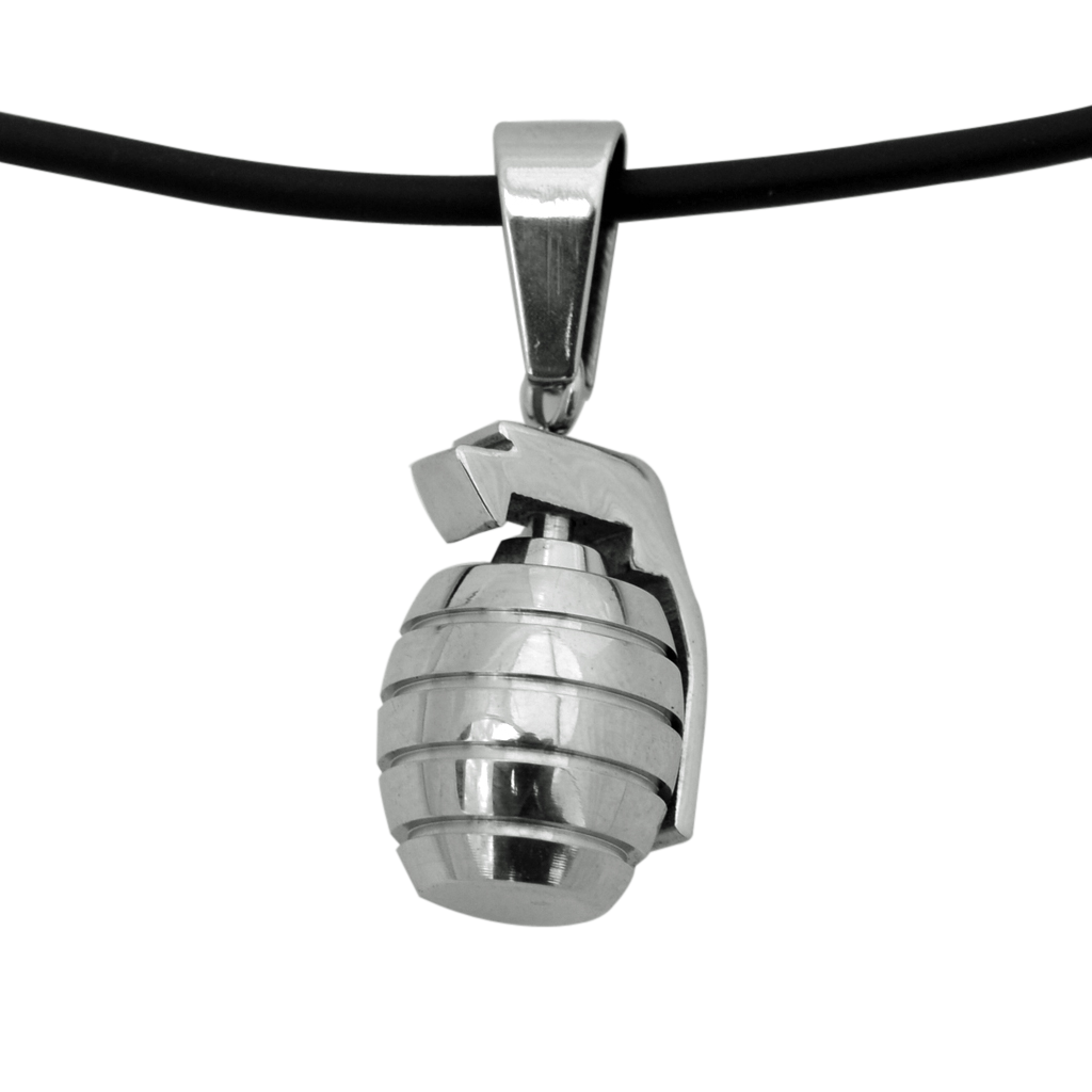 Stainless Steel Grenade Pendant