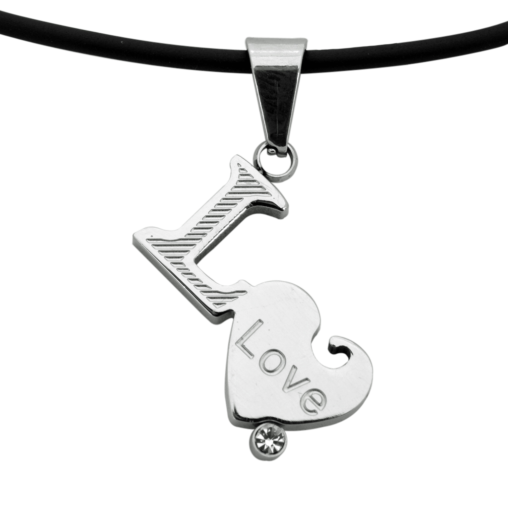 Stainless Steel Love Text Pendant